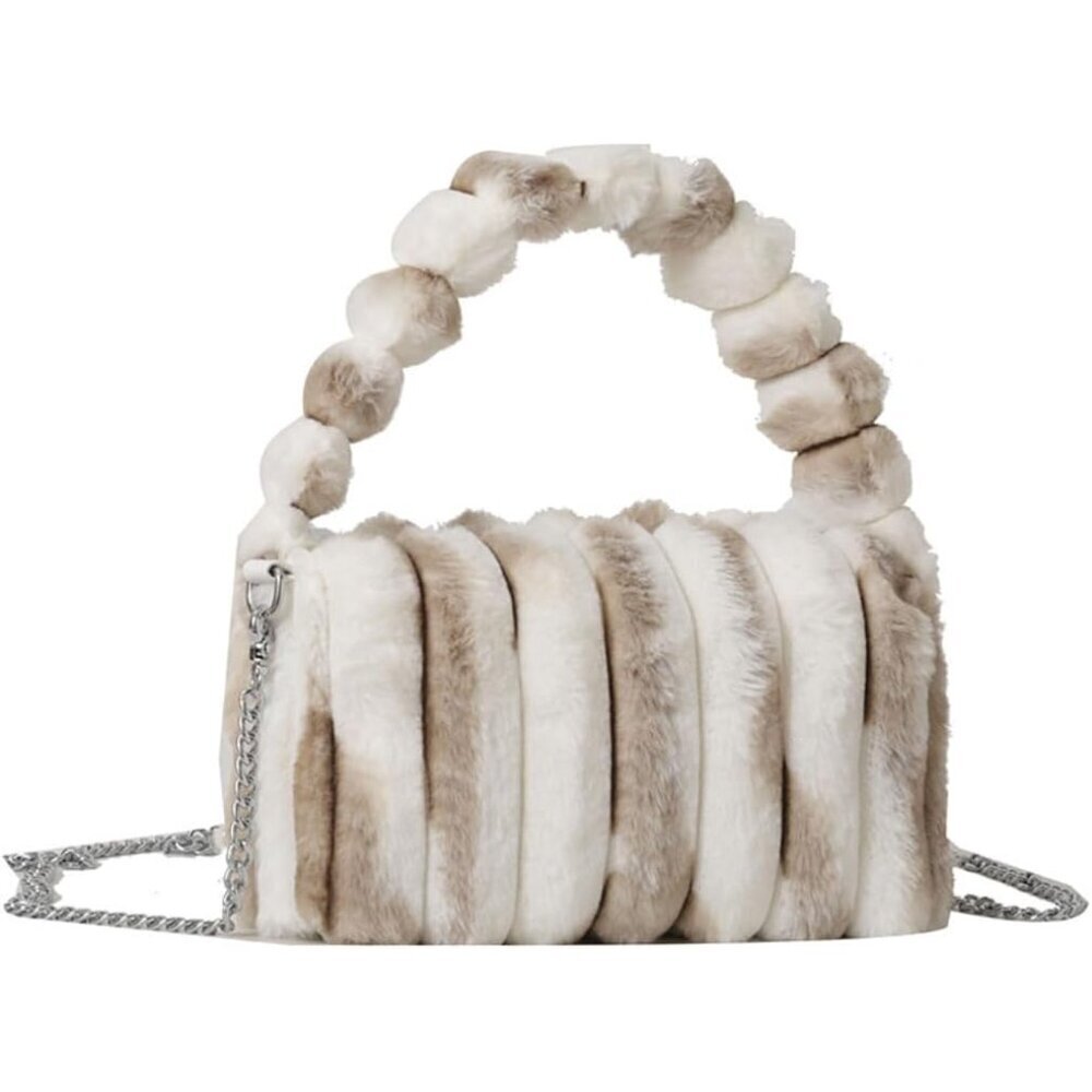 Faux Fur Crossbody Bag Women's Purse Furry Mini Handbag Stylish Cozy